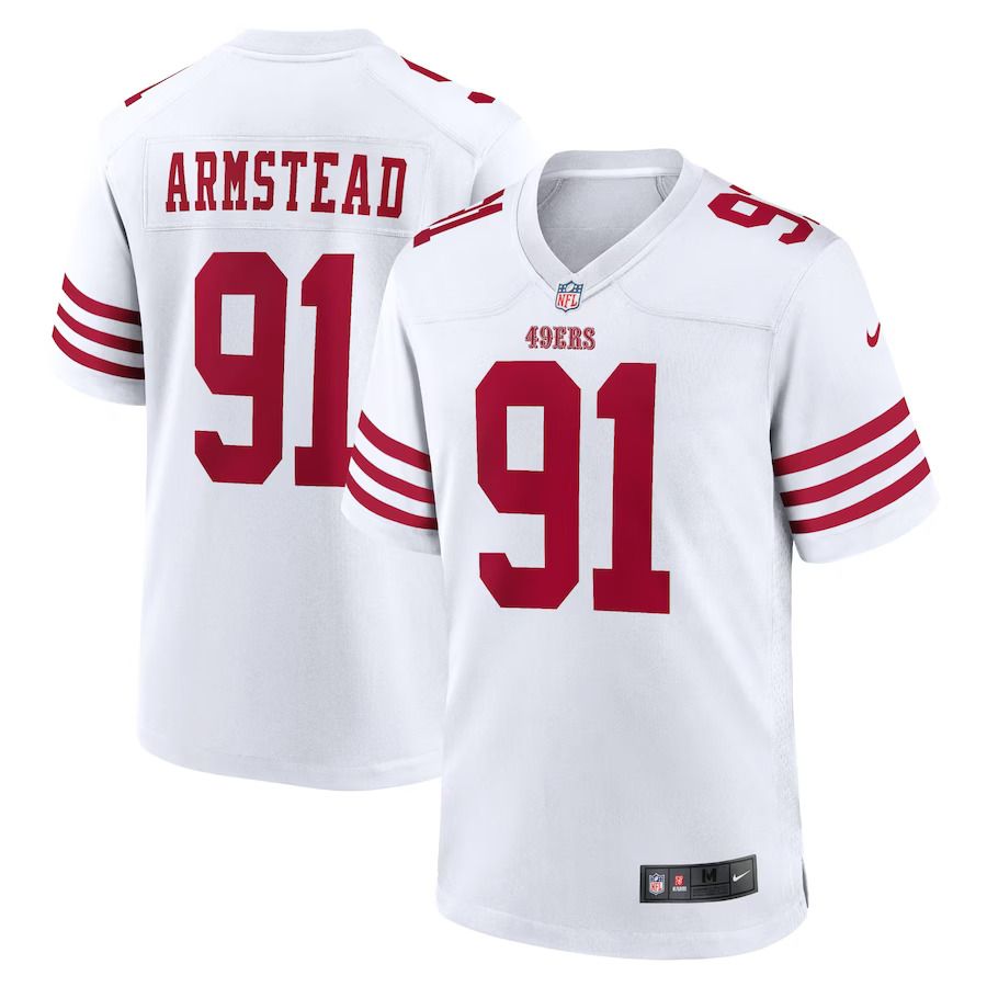 Men San Francisco 49ers #91 Arik Armstead Nike White Player Game NFL Jersey